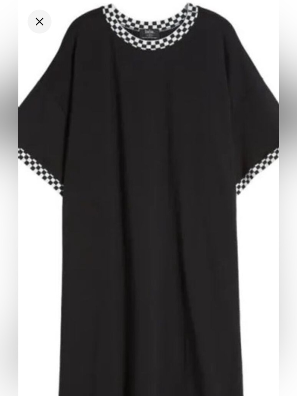 Dressed in Lala Frankie Stretch Cotton Oversize T-Shirt Dress Checkered Size M